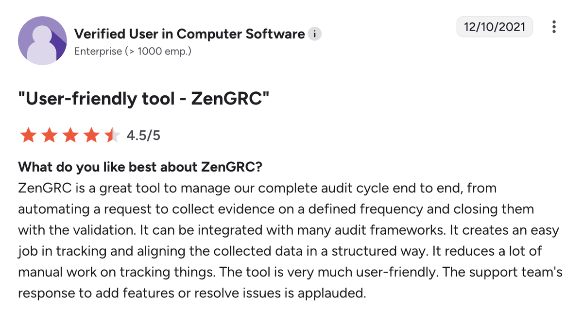 Verified computer software review screenshot